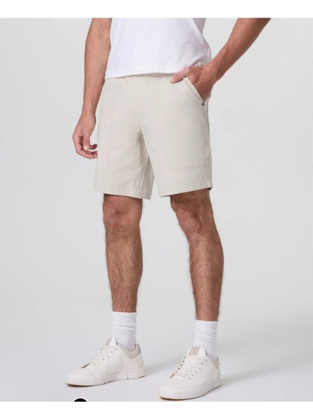 Vuori Barren Shorts Beige Mens Size 34 Classic Fit Cotton Blend Casual Everyday